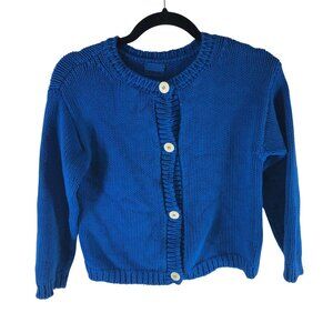 Babaa Girls Cardigan No 14 Chunky Knit Button-Up Sweater Cotton Blue 8